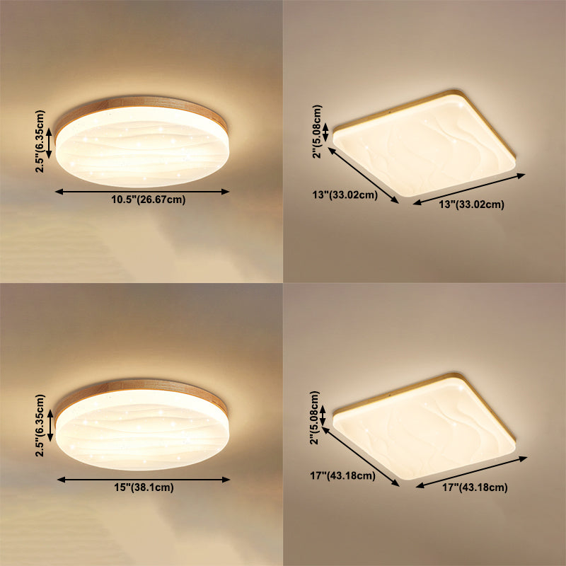 Modern Style Ceiling Light Simplicity Wooden LED Flush Mount Ceiling Lamp for Sitting Room