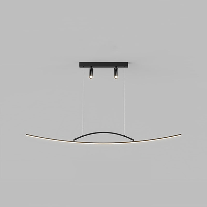 Linear Shape Island Lighting Ideas Contemporary Style Metal Island Pendants in Black