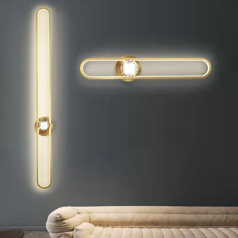 Metal Oval Shade Wall Sconce Modern Style 1 Light Wall Mount Lighting