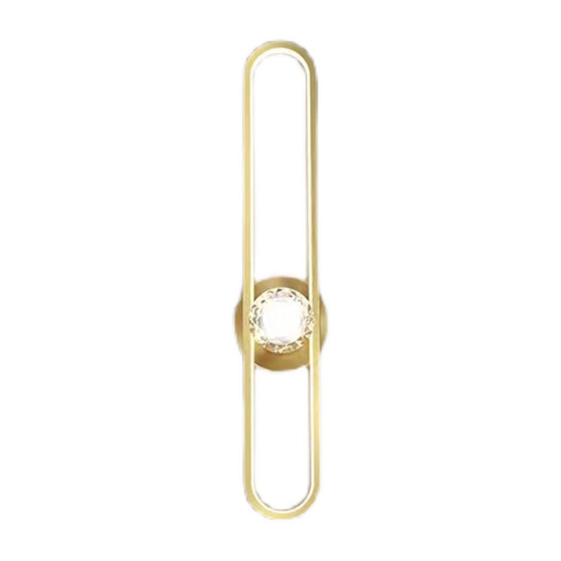 Metal Oval Shade Wall Sconce Modern Style 1 Light Wall Mount Lighting