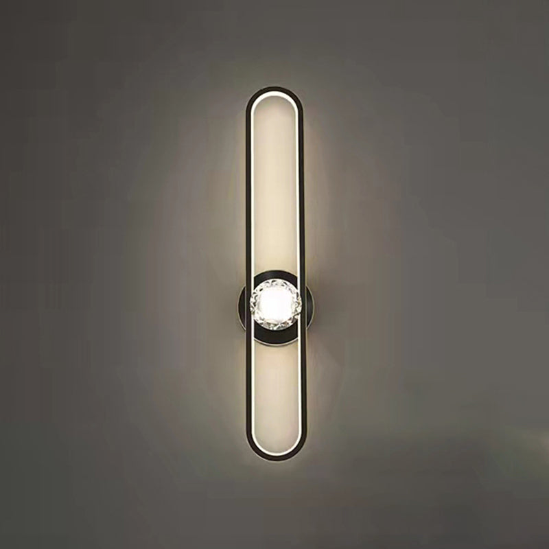 Metal Oval Shade Wall Sconce Modern Style 1 Light Wall Mount Lighting
