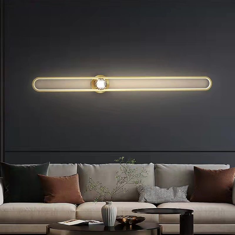 Metal Oval Shade Wall Sconce Modern Style 1 Light Wall Mount Lighting