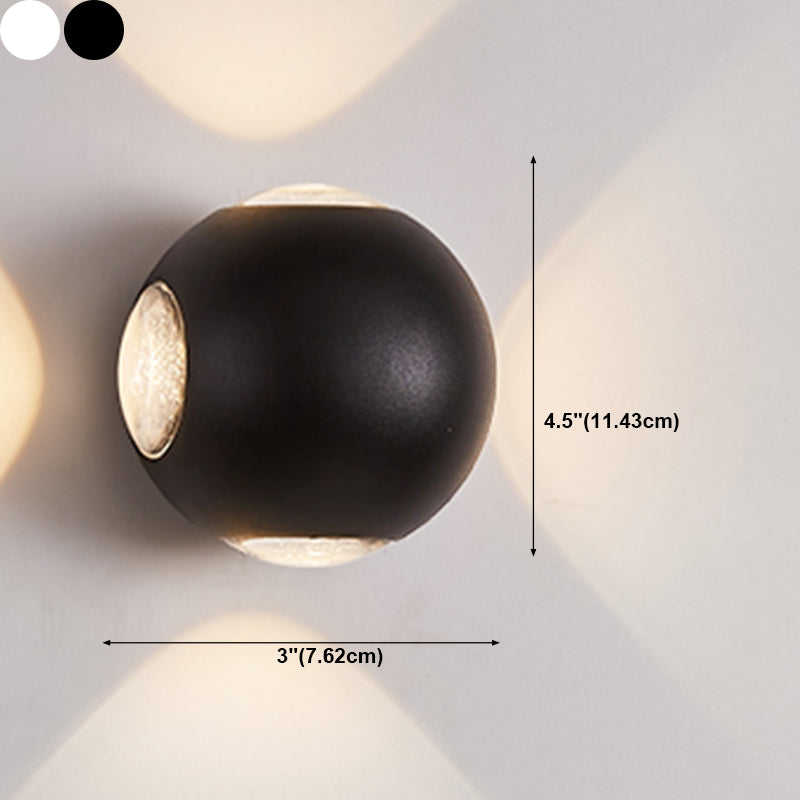 Ball Shade Metal Wall Sconce Modern Style Multi Lights Wall Mount Lighting