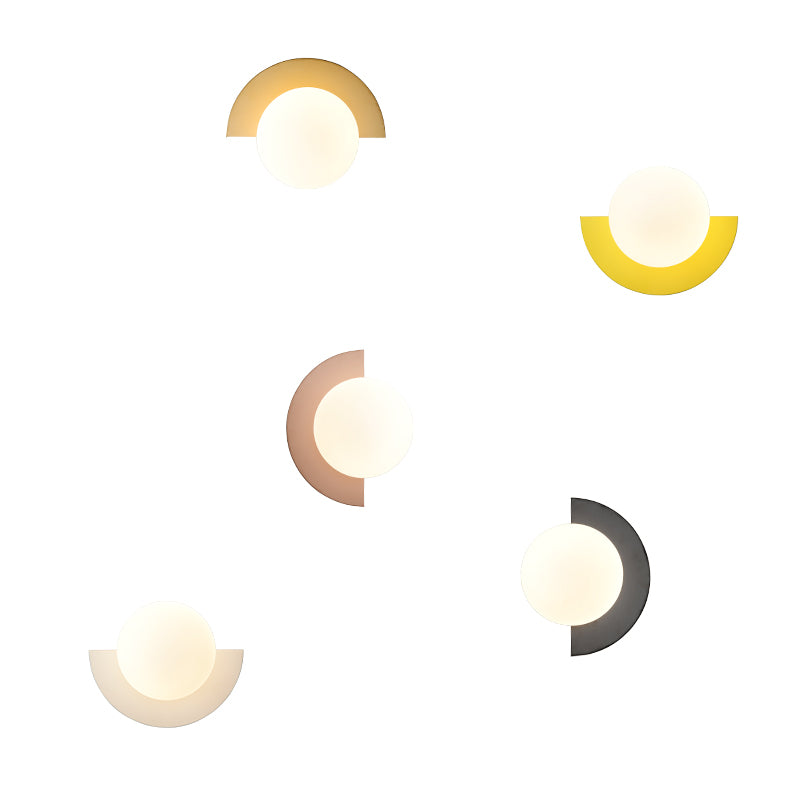 Ball Metal Wall Sconce Modern Nordic Macarons Single Light Wall Mounted Light