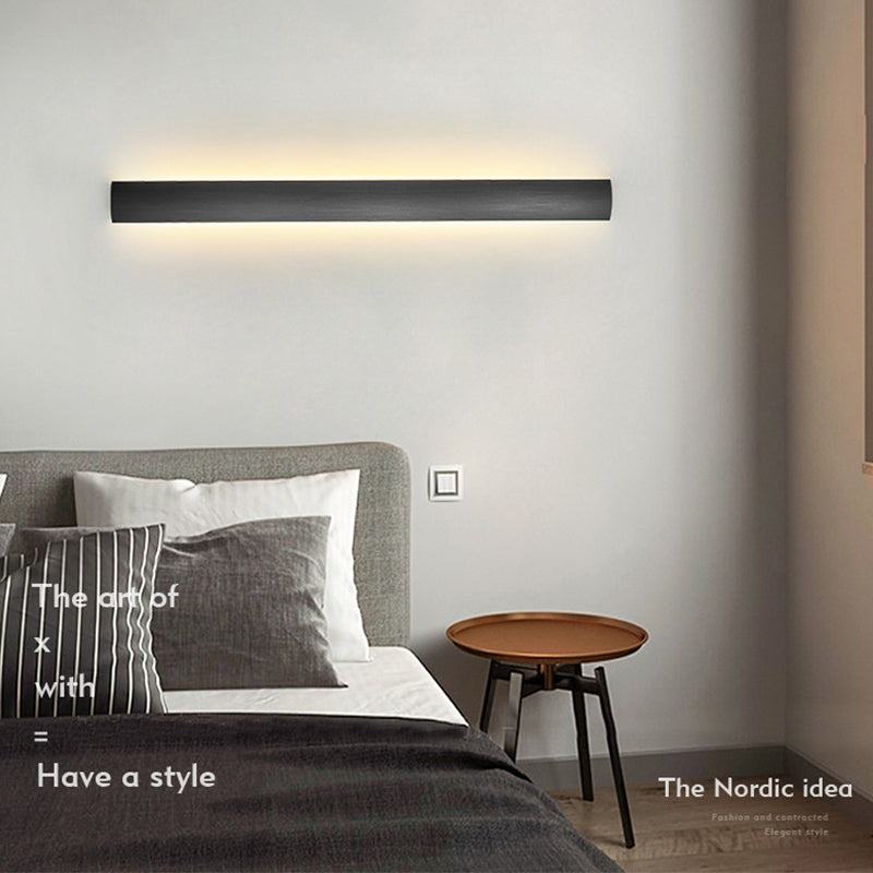 Metal Linear Shade Wall Sconce Modern Style 1-Light Wall Mount Lighting
