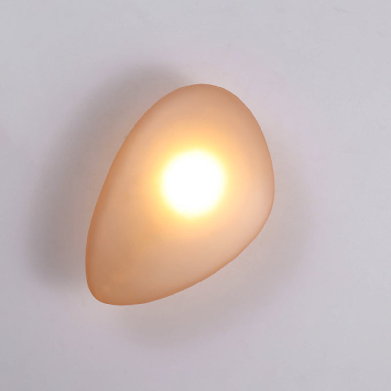 Nordic Style LED Wall Light Cobblestone Shape Wall Lamp with Glass Shade for Living