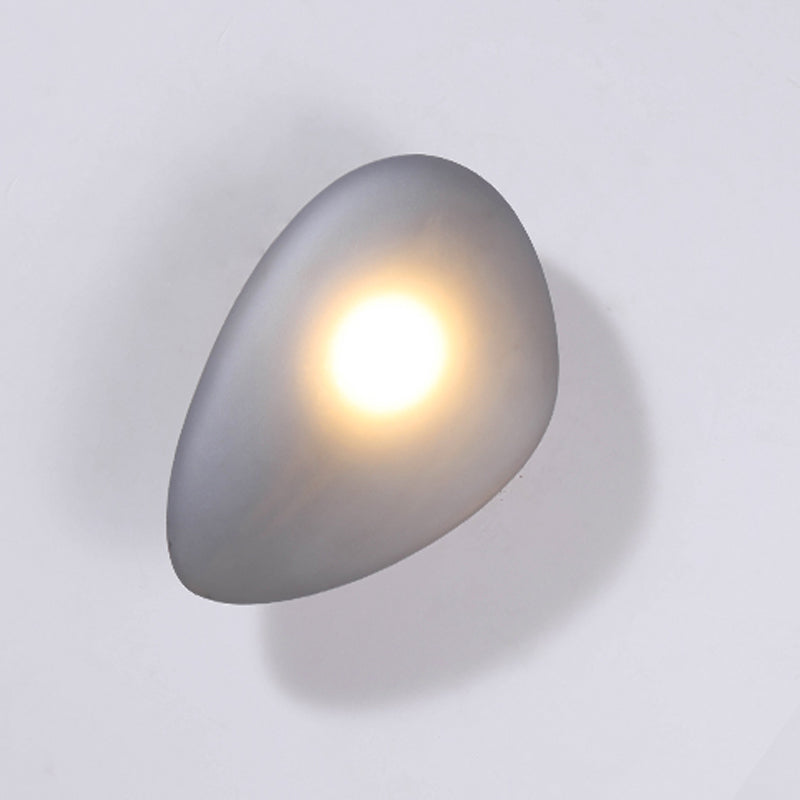Nordic Style LED Wall Light Cobblestone Shape Wall Lamp with Glass Shade for Living