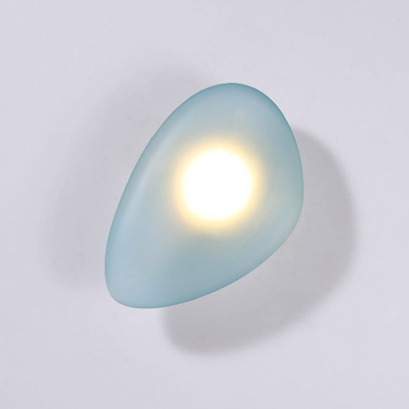 Nordic Style LED Wall Light Cobblestone Shape Wall Lamp with Glass Shade for Living
