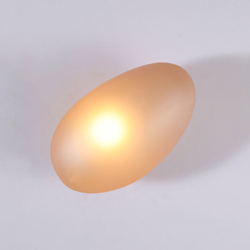 Nordic Style LED Wall Light Cobblestone Shape Wall Lamp with Glass Shade for Living