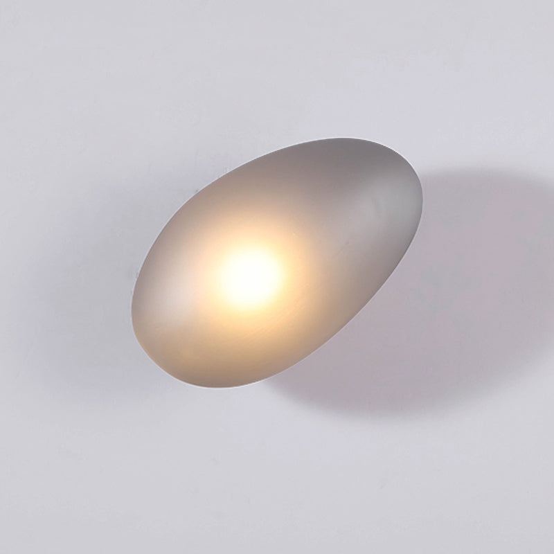 Nordic Style LED Wall Light Cobblestone Shape Wall Lamp with Glass Shade for Living