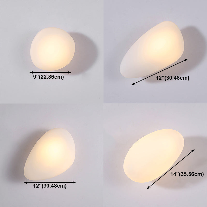 Nordic Style LED Wall Light Cobblestone Shape Wall Lamp with Glass Shade for Living
