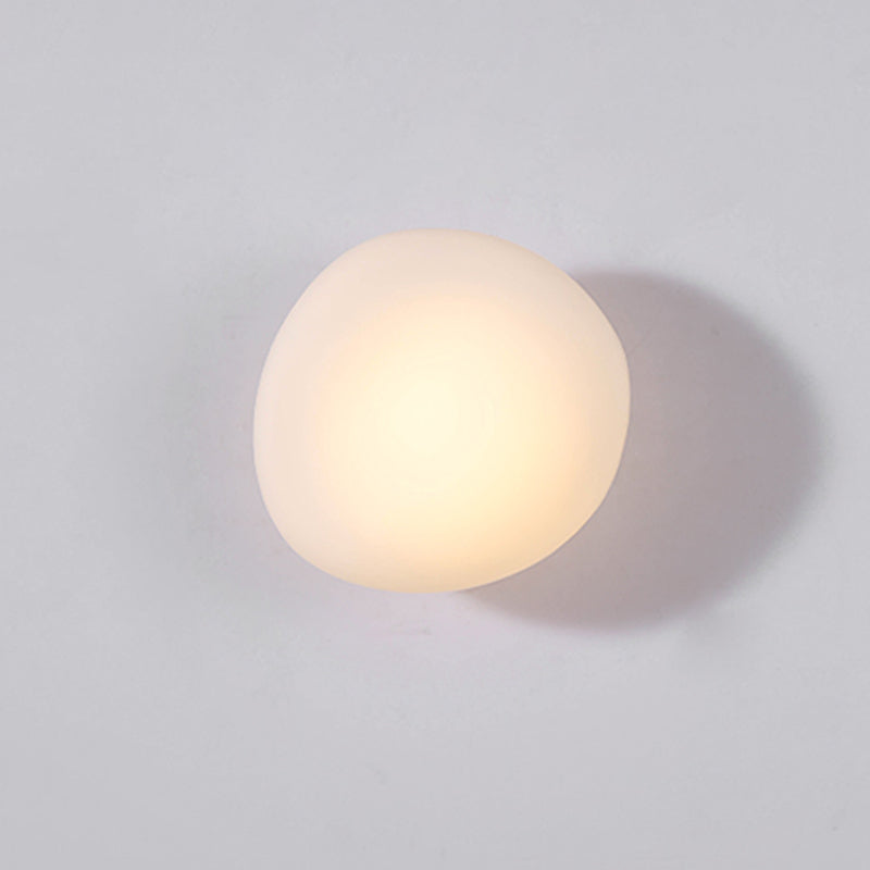 Nordic Style LED Wall Light Cobblestone Shape Wall Lamp with Glass Shade for Living