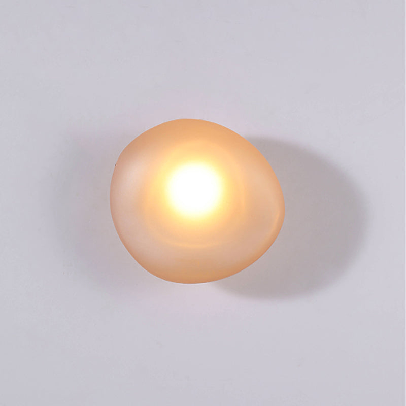 Nordic Style LED Wall Light Cobblestone Shape Wall Lamp with Glass Shade for Living