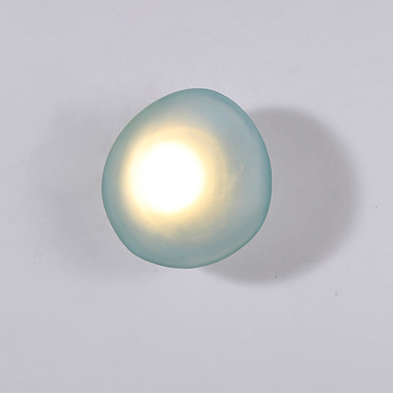Nordic Style LED Wall Light Cobblestone Shape Wall Lamp with Glass Shade for Living