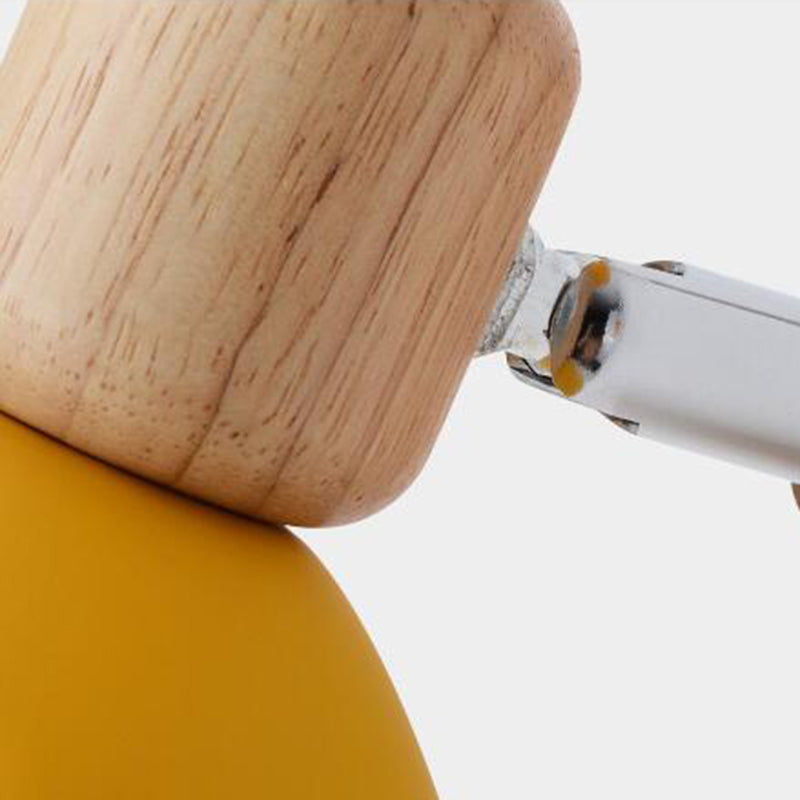 Nordic Metal Wall Light Geometric Colorful Wall Sconce with Wood for Living Room