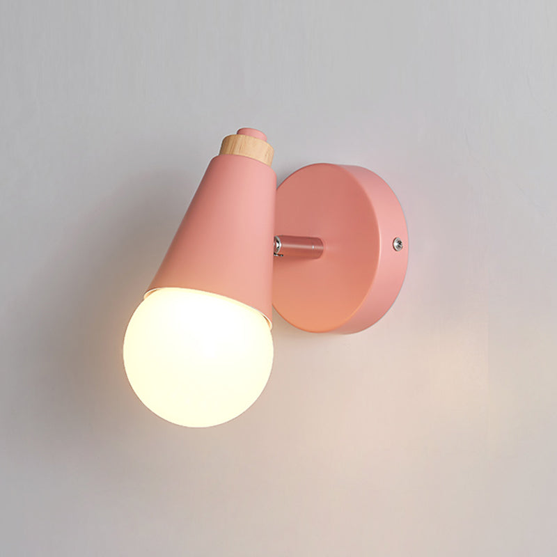 Nordic Metal Wall Light Colorful Single Light Wall Sconce for Living Room