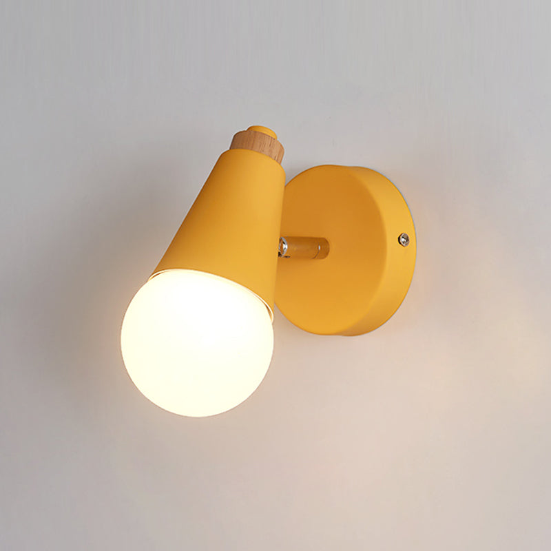 Nordic Metal Wall Light Colorful Single Light Wall Sconce for Living Room