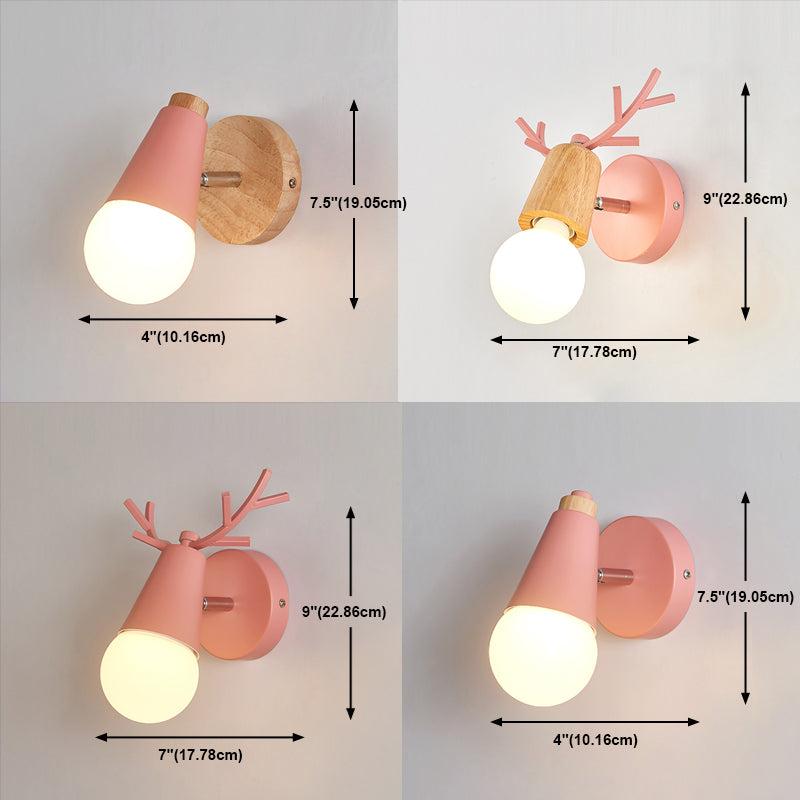 Nordic Metal Wall Light Colorful Single Light Wall Sconce for Living Room