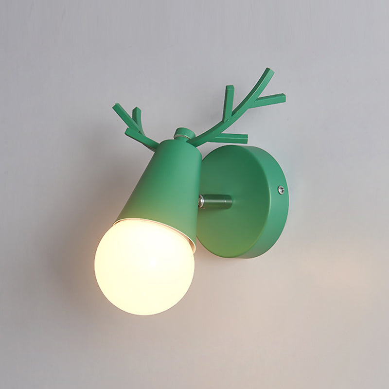Nordic Metal Wall Light Colorful Single Light Wall Sconce for Living Room