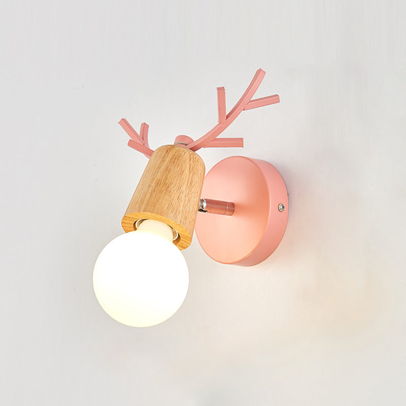 Nordic Metal Wall Light Colorful Single Light Wall Sconce for Living Room