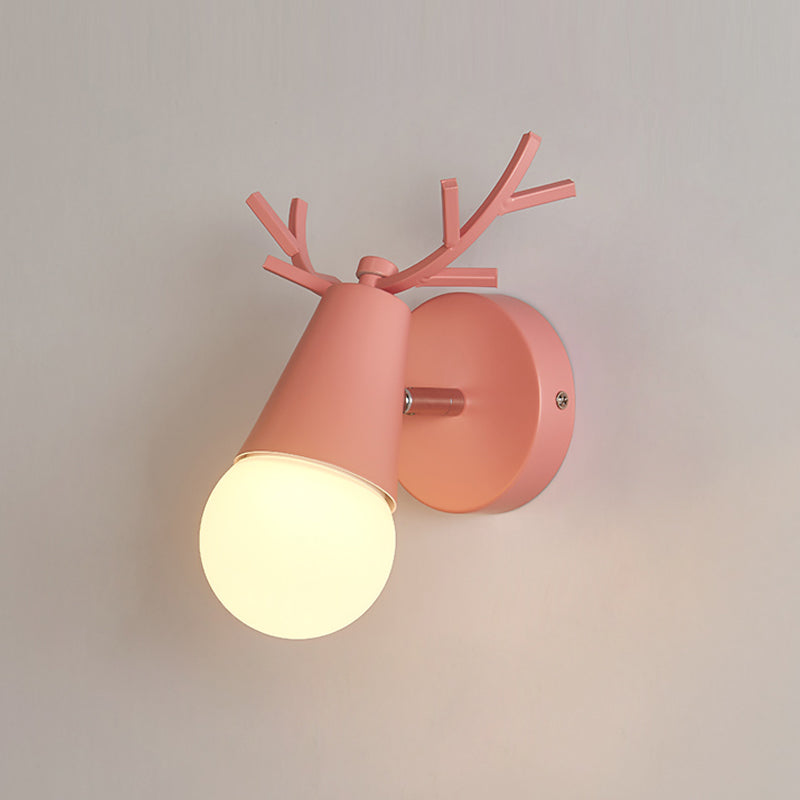 Nordic Metal Wall Light Colorful Single Light Wall Sconce for Living Room