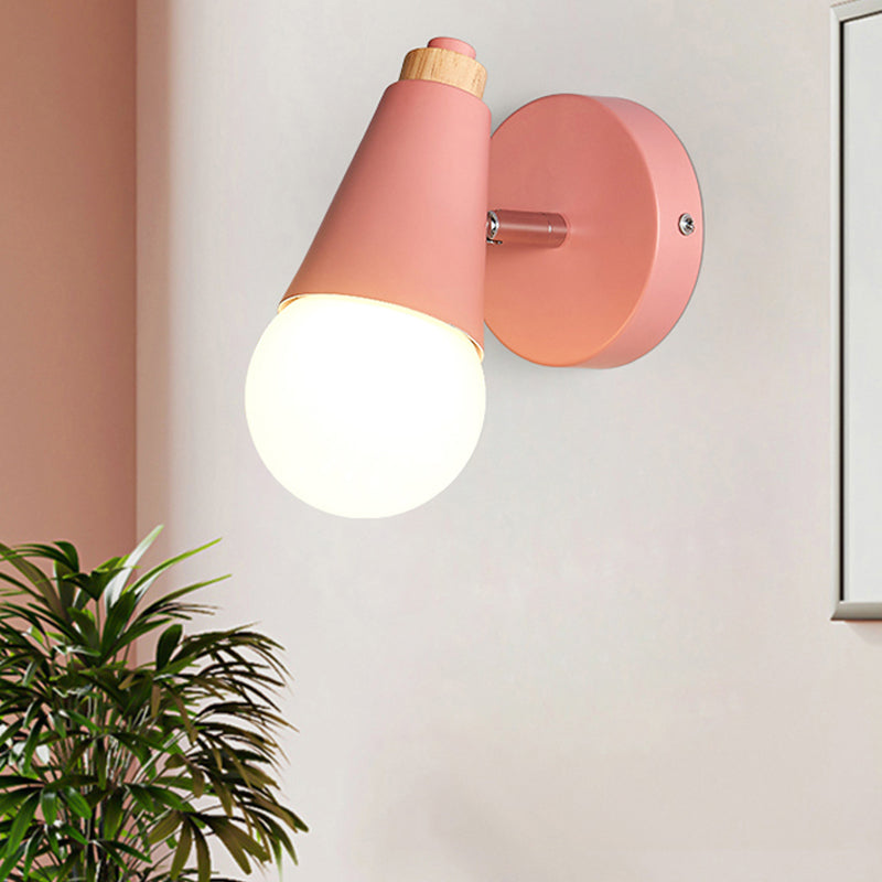 Nordic Metal Wall Light Colorful Single Light Wall Sconce for Living Room