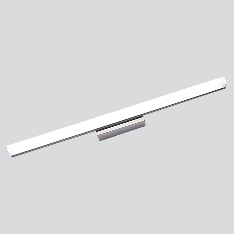 1-Light Linear Vanity Wall Lights Modern Style Metal Vanity Mirror Lights in Silver