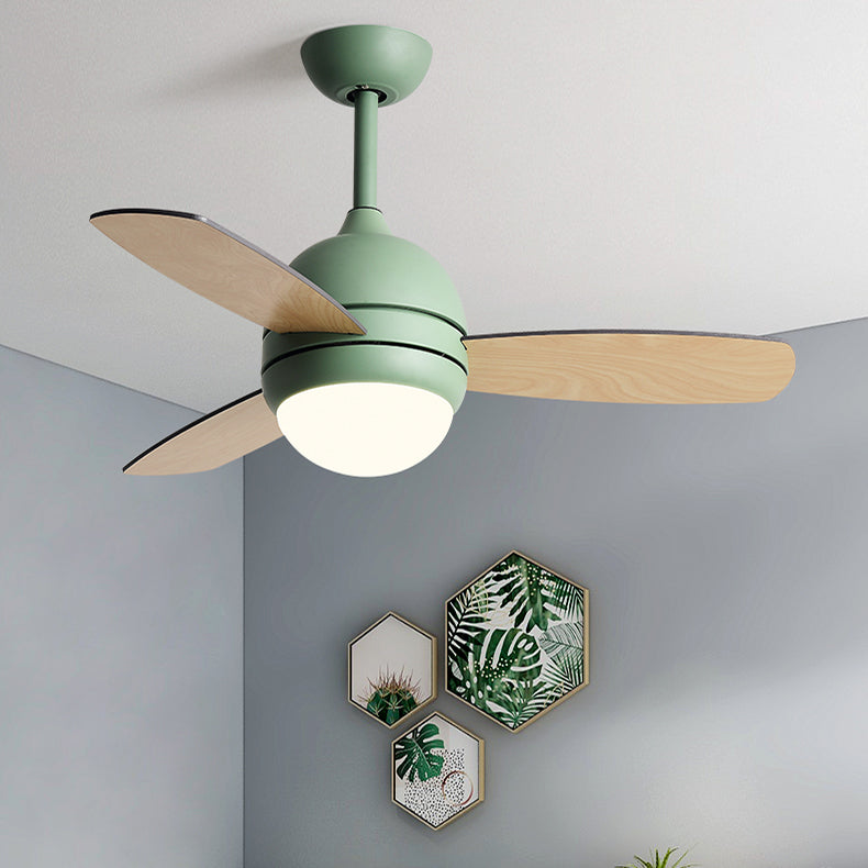 Metal Round Shape Ceiling Fan Light Kids Style 1-Light Ceiling Fan Lighting for Bedroom