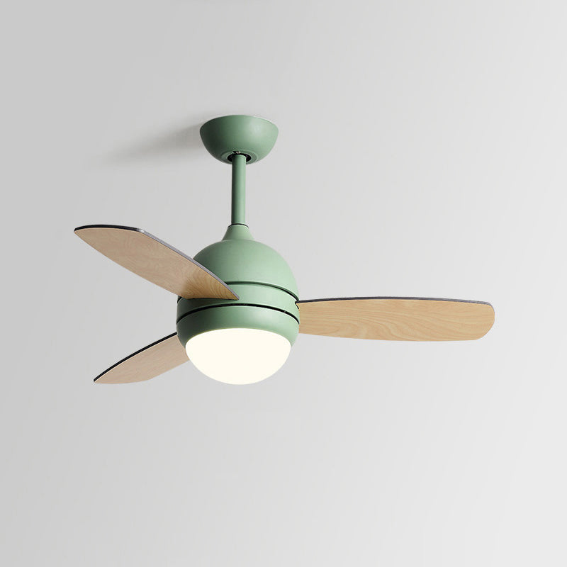 Metal Round Shape Ceiling Fan Light Kids Style 1-Light Ceiling Fan Lighting for Bedroom