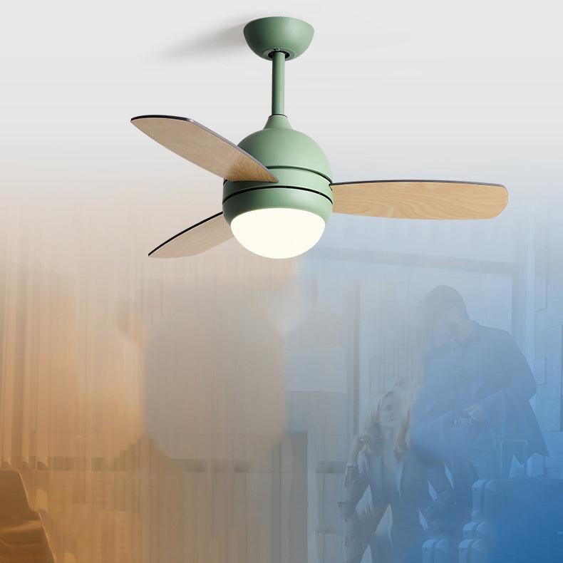 Metal Round Shape Ceiling Fan Light Kids Style 1-Light Ceiling Fan Lighting for Bedroom