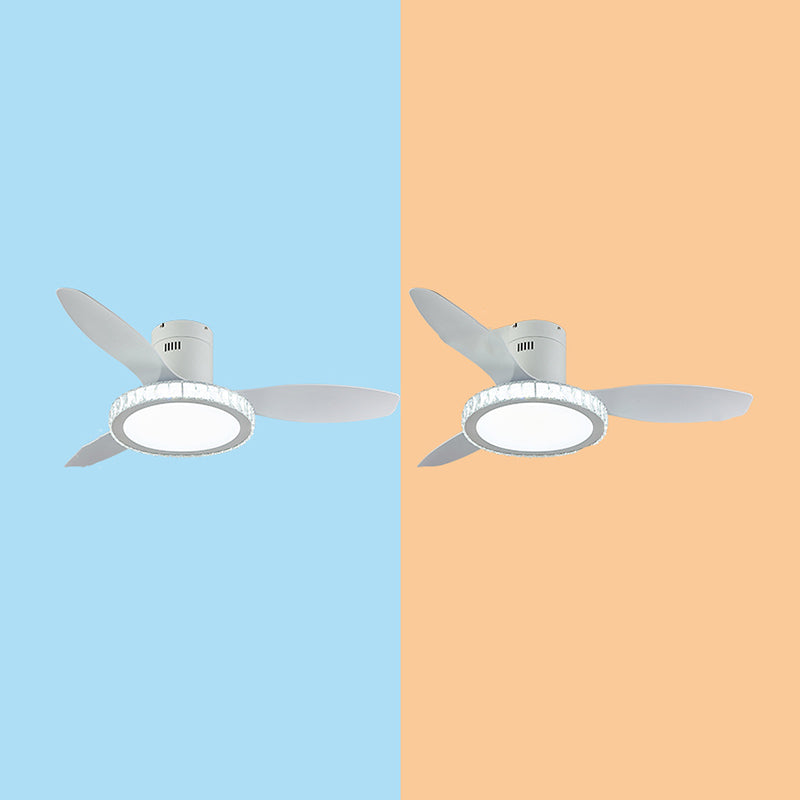 Metal Round Ceiling Fan Light Kids Style 1-Light Ceiling Fan Lighting for Bedroom