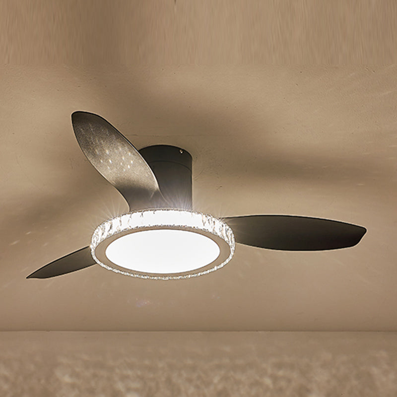 Metal Round Ceiling Fan Light Kids Style 1-Light Ceiling Fan Lighting for Bedroom