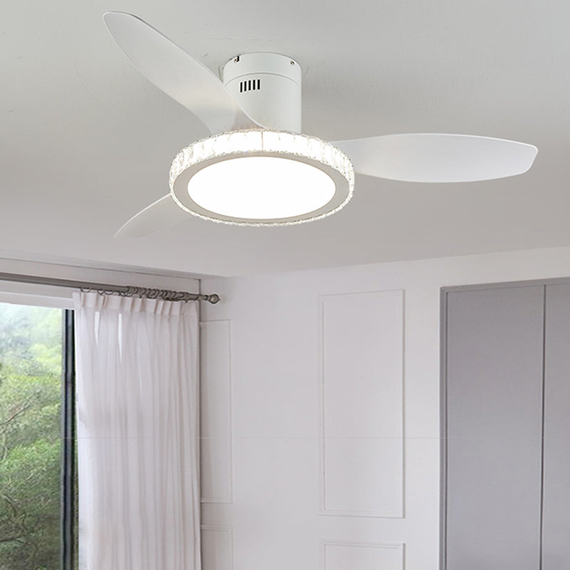 Metal Round Ceiling Fan Light Kids Style 1-Light Ceiling Fan Lighting for Bedroom
