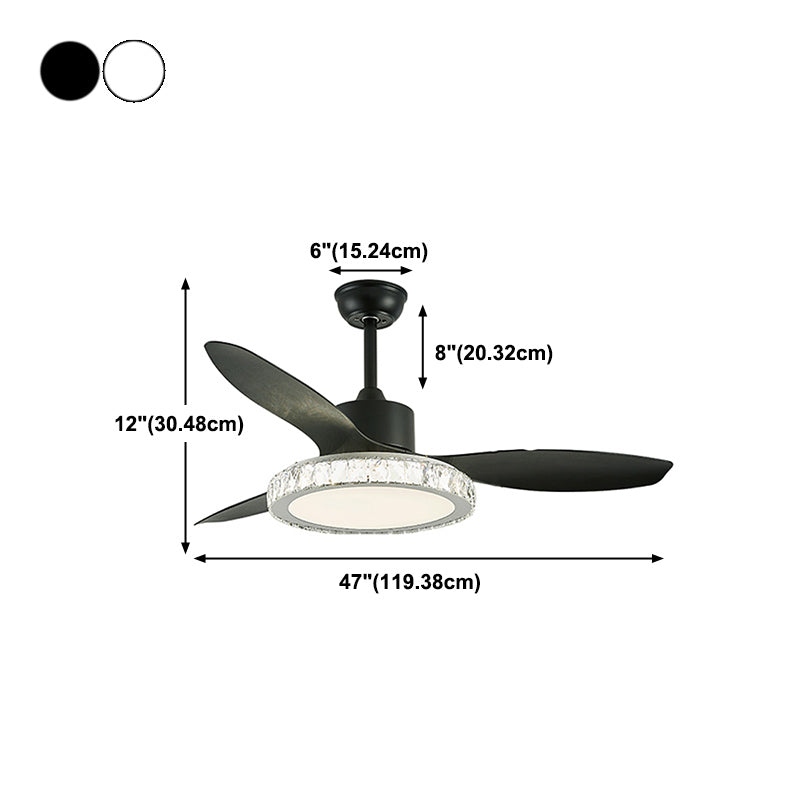 Metal Round Ceiling Fan Light Kids Style 1-Light Ceiling Fan Lighting for Bedroom