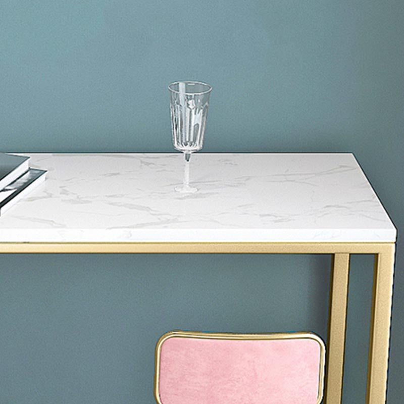 Marble Indoor Trestle Hall/Pub Table Contemporary Bistro Bar Table in White