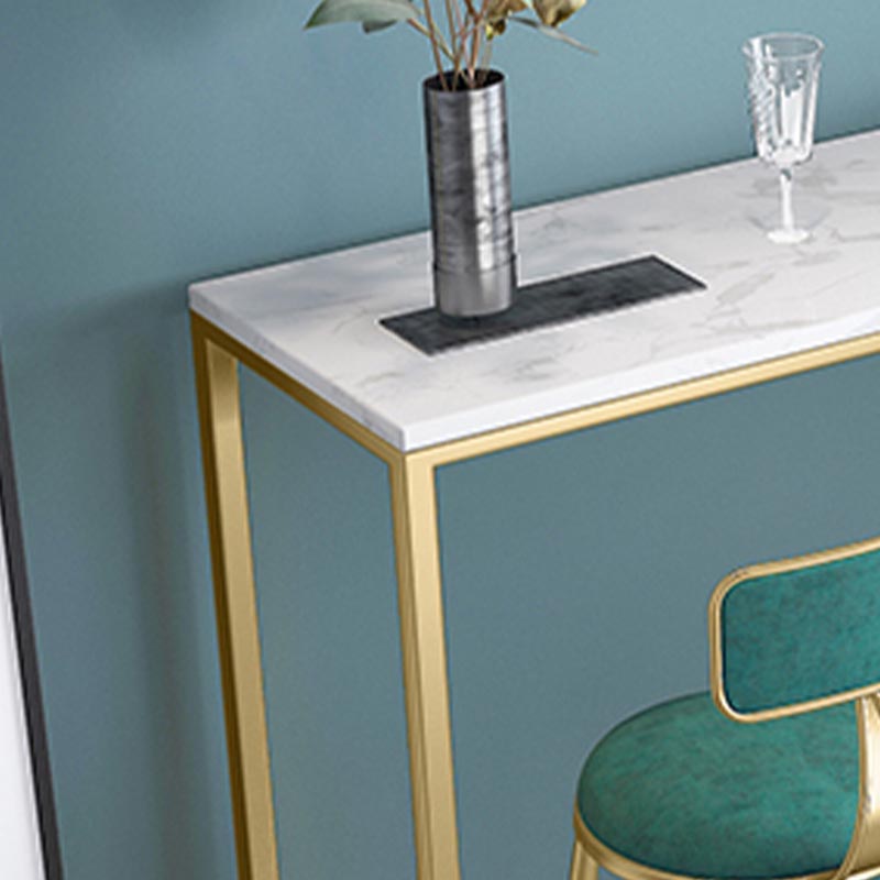 Marble Indoor Trestle Hall/Pub Table Contemporary Bistro Bar Table in White