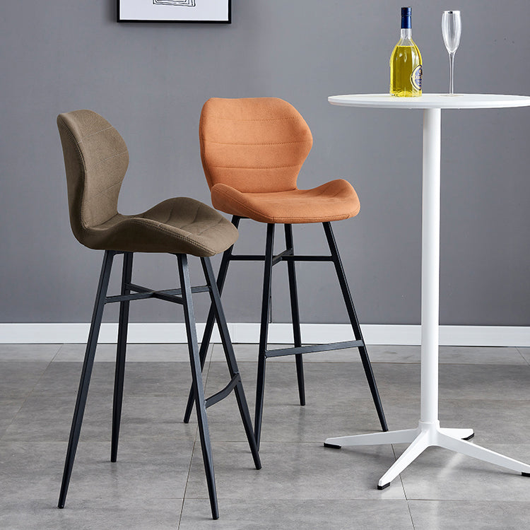 Industrial Bucket Counter Chair Footrest Low Back Metal Bar & Counter Stool