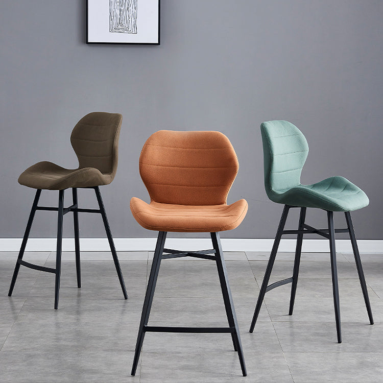 Industrial Bucket Counter Chair Footrest Low Back Metal Bar & Counter Stool