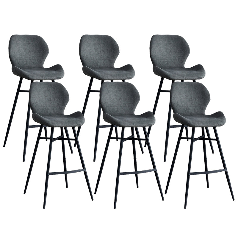 Industrial Bucket Counter Chair Footrest Low Back Metal Bar & Counter Stool