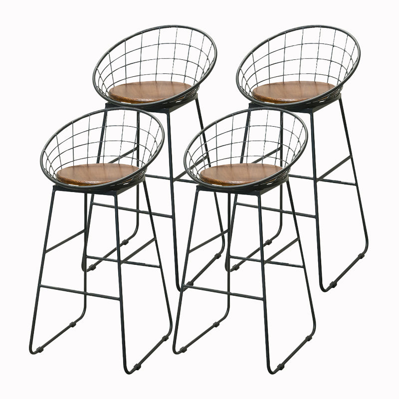 Dining Room Industrial Style Barstool Iron Pedestal Bar Stool with Pedal