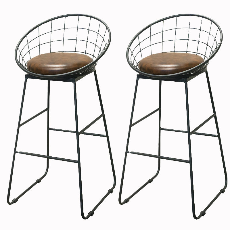 Dining Room Industrial Style Barstool Iron Pedestal Bar Stool with Pedal