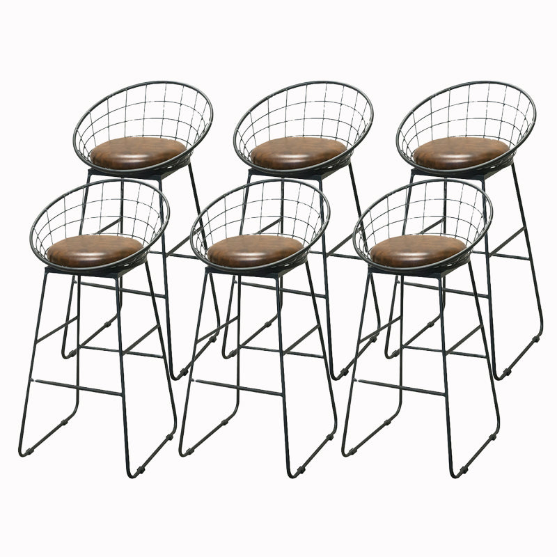 Dining Room Industrial Style Barstool Iron Pedestal Bar Stool with Pedal