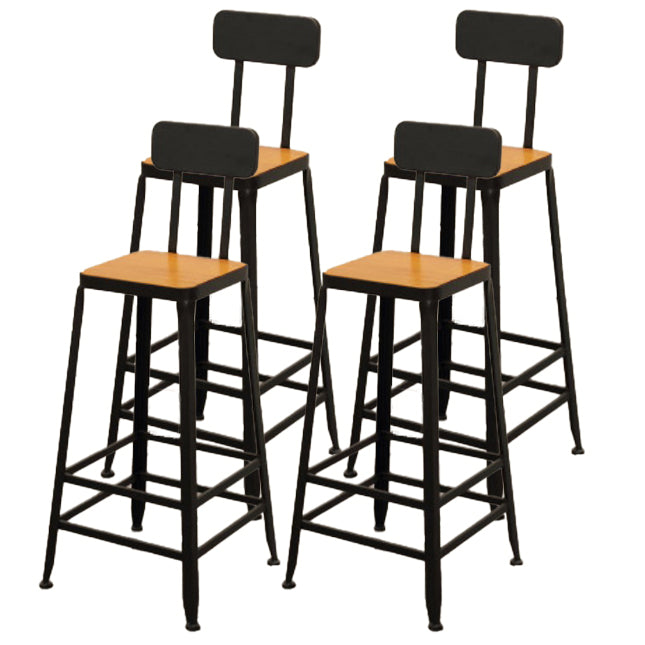 Dining Room Industrial Style Barstool Iron Pedestal Bar Stool with Pedal