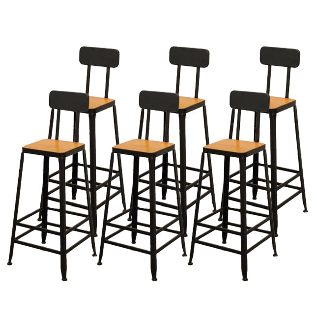 Dining Room Industrial Style Barstool Iron Pedestal Bar Stool with Pedal