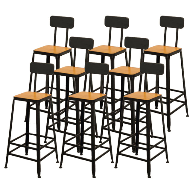 Dining Room Industrial Style Barstool Iron Pedestal Bar Stool with Pedal