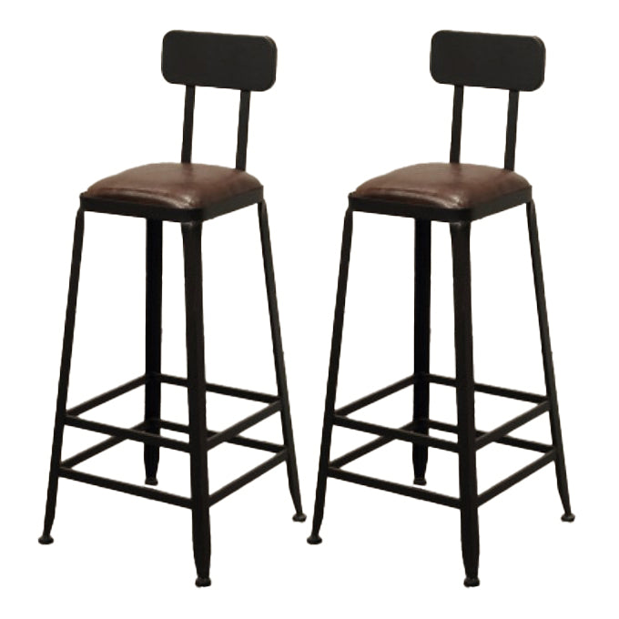 Dining Room Industrial Style Barstool Iron Pedestal Bar Stool with Pedal