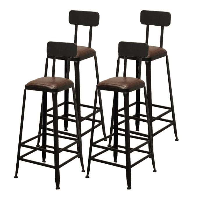 Dining Room Industrial Style Barstool Iron Pedestal Bar Stool with Pedal