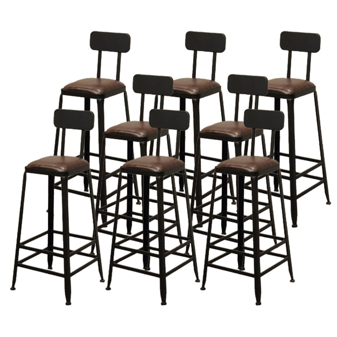 Dining Room Industrial Style Barstool Iron Pedestal Bar Stool with Pedal