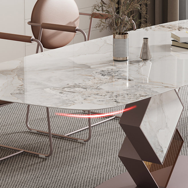 Glam Style Rectangle Sintered Stone Dining Set 1/4/5/7 Pieces Dining Set for Dining Areas