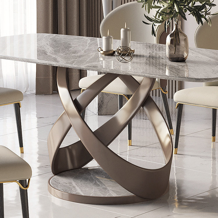Glam Style Rectangle Sintered Stone Dining Set 1/4/5/7 Pieces Dining Set